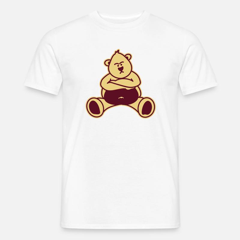 Böser Bär / Bear schmollt [v2 2c neg] - Männer T-Shirt - Weiß