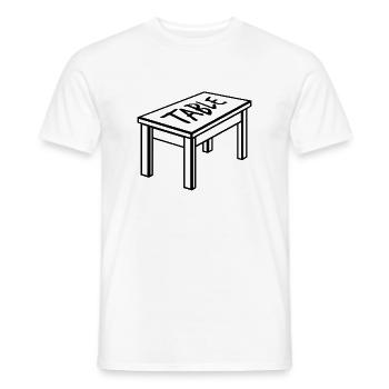 Table carpenter dining table working table furniture - Men's T-Shirt - white - Front - AI Model Male 178 dark (178cm)