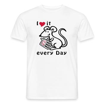 Mobile Phone, Mouse, Chat - Men's T-Shirt - white - Front - AI Model Male 178 dark (178cm)
