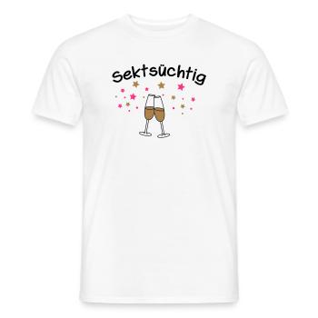 Sektsüchtig - Männer T-Shirt - Weiß - Vorne - AI Model Male 178 dark (178cm)