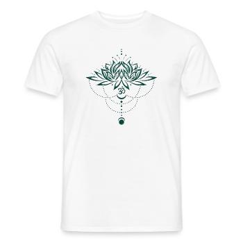Lotus lotus fleur om symbole lune yoga - T-shirt homme - blanc - Devant - AI Model Male 178 dark (178cm)