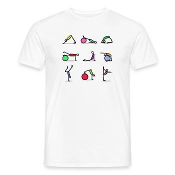 Pilates Übungen Gym Workout Fitness Training - Männer T-Shirt - Weiß - Vorne - AI Model Male 178 dark (178cm)