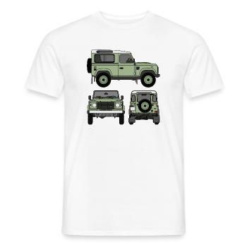 Defender 90 - Sides - Men's T-Shirt - white - Front - AI Model Male 178 dark (178cm)