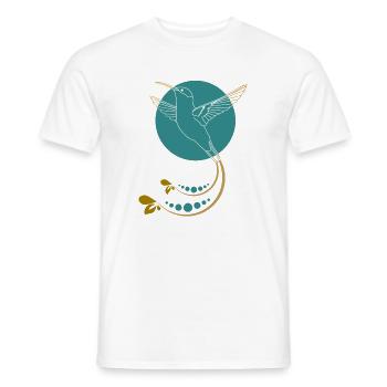 Goldener Kolibri mit Ornamente - Männer T-Shirt - Weiß - Vorne - AI Model Male 178 dark (178cm)