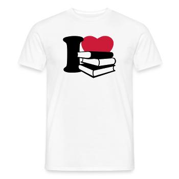 I love books - Men's T-Shirt - white - Front - AI Model Male 178 dark (178cm)