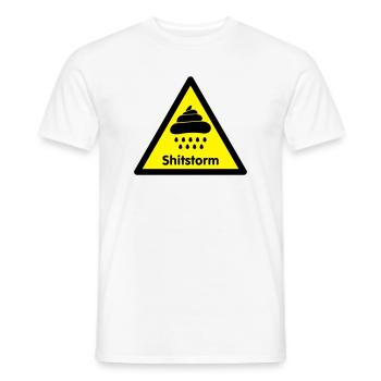 Caution shit / flame was [2 color] - Men's T-Shirt - white - Front - AI Model Male 178 dark (178cm)