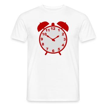 Classic alarm clock with red frame - Men's T-Shirt - white - Front - AI Model Male 178 dark (178cm)