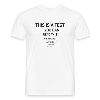 Augen testen lustig - Männer T-Shirt - Weiß - Vorne - AI Model Male 178 dark (178cm)