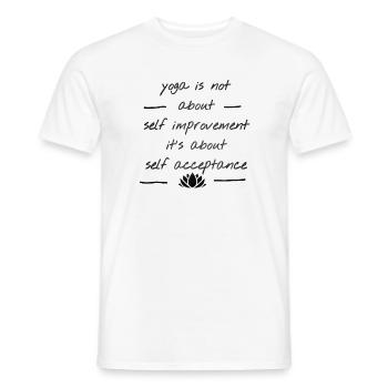 yoga - T-shirt homme - blanc - Devant - AI Model Male 178 dark (178cm)