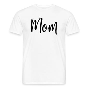 Mom family parents love typography gift - Men's T-Shirt - white - Front - AI Model Male 178 dark (178cm)