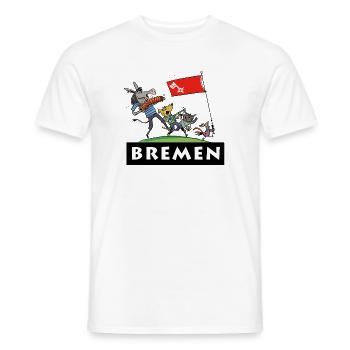 Bremen Stadt Musikanten  - Männer T-Shirt - Weiß - Vorne - AI Model Male 178 dark (178cm)