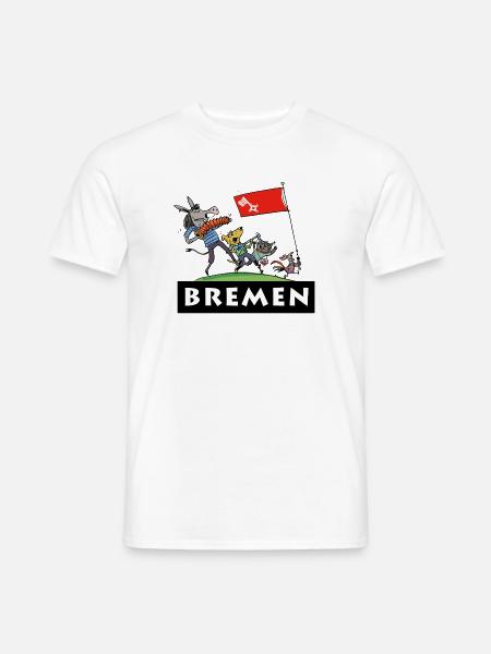 Bremen Stadt Musikanten - Männer T-Shirt - Weiß