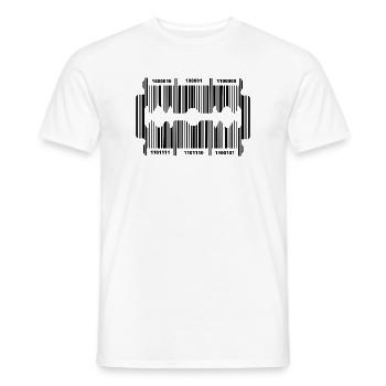 Rasierklinge mit geheim Code - Männer T-Shirt - Weiß - Vorne - AI Model Male 178 dark (178cm)