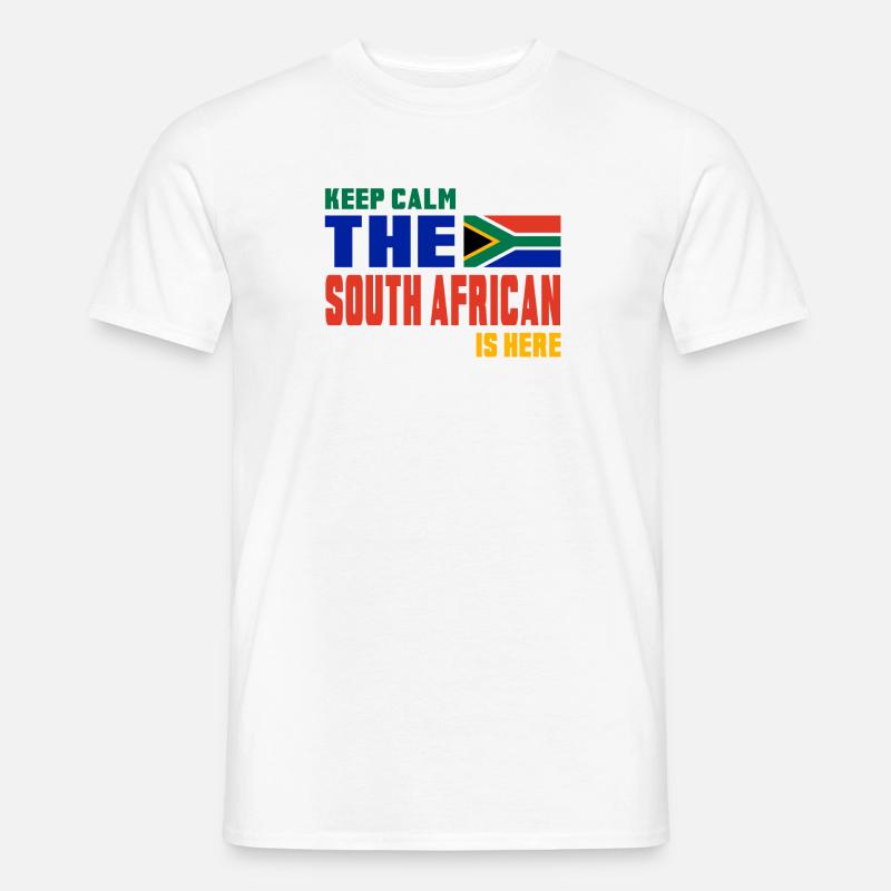 Keep Calm Südafrika / Geschenk Nationalfarben - Männer T-Shirt - Weiß