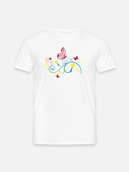 Schmetterling - Männer T-Shirt - Weiß
