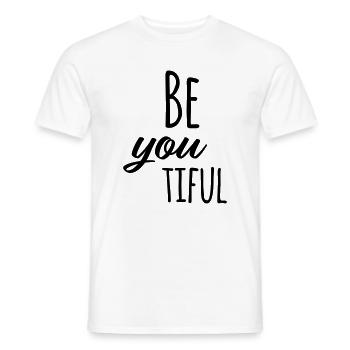 beYOUtiful - Männer T-Shirt - Weiß - Vorne - AI Model Male 178 dark (178cm)