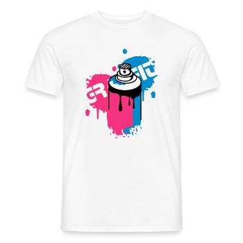 graffiti bombe aérosol - T-shirt homme - blanc - Devant - AI Model Male 178 dark (178cm)