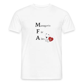 Managerin Für Alles! MFA / Arzthelferin - Männer T-Shirt - Weiß - Vorne - AI Model Male 178 dark (178cm)