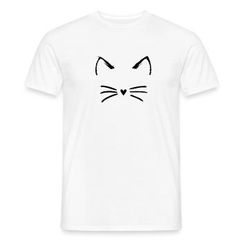 Chat - T-shirt homme - blanc - Devant - AI Model Male 178 dark (178cm)