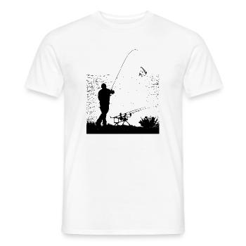 fishing - Men's T-Shirt - white - Front - AI Model Male 178 dark (178cm)