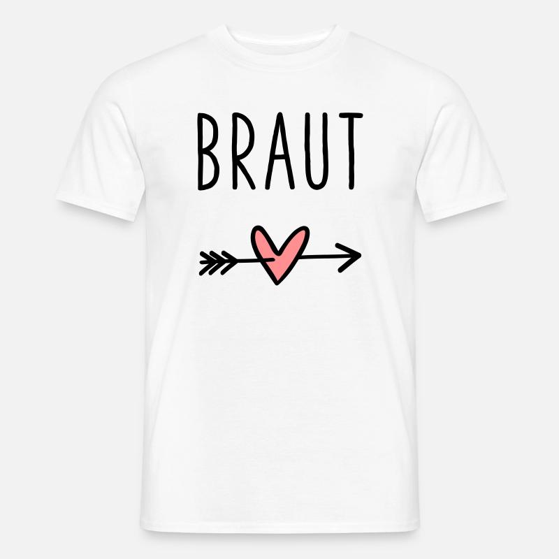 Braut Herz Amor Pfeil Junggesellenabschied - Männer T-Shirt - Weiß
