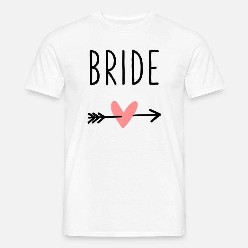 Addio al celibato della freccia del cupido del cuore della sposa - T-shirt uomo - bianco