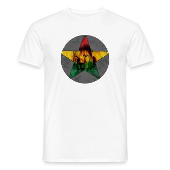 Lion Portrait with African Flag - Men's T-Shirt - white - Front - AI Model Male 178 dark (178cm)