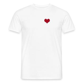 Black shirt with red heart - Men's T-Shirt - white - Front - AI Model Male 178 dark (178cm)