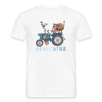 Cheval de trait drôle - T-shirt homme - blanc - Devant - AI Model Male 178 dark (178cm)