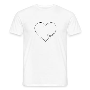 Minimalistische Liebe - Männer T-Shirt - Weiß - Vorne - AI Model Male 178 dark (178cm)