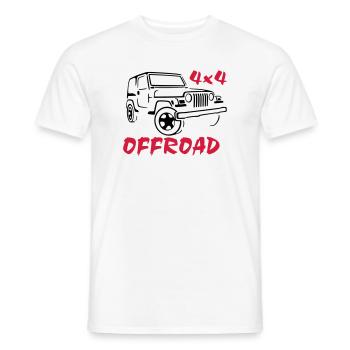 T-shirt Jeep 4x4 Offroad - T-shirt homme - blanc - Devant - AI Model Male 178 dark (178cm)