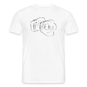 caméra - T-shirt homme - blanc - Devant - AI Model Male 178 dark (178cm)