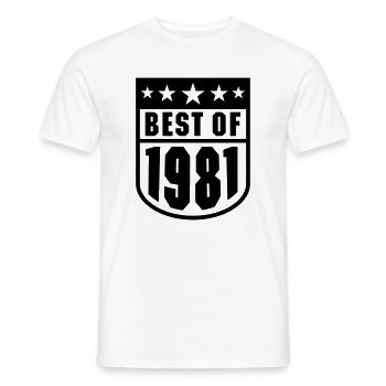 Best of 1981 - Men's T-Shirt - white - Front - AI Model Male 178 dark (178cm)