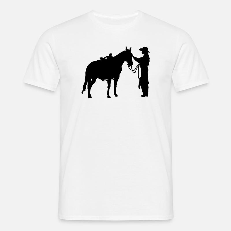 Frau mit Pferd - Männer T-Shirt - Weiß