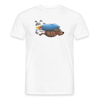 Raketen Hund - Männer T-Shirt - Weiß - Vorne - AI Model Male 178 dark (178cm)