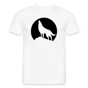 Wolf - Mond - Männer T-Shirt - Weiß - Vorne - AI Model Male 178 dark (178cm)