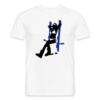 ski girl - T-shirt homme - blanc - Devant - AI Model Male 178 dark (178cm)
