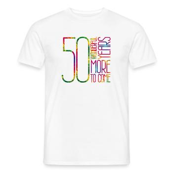 50 années merveilleuses, plus à venir - T-shirt homme - blanc - Devant - AI Model Male 178 dark (178cm)