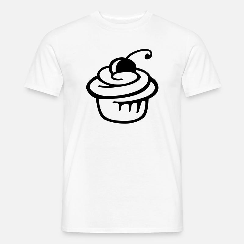 Cupcake Kirsche – Süßer Kuchen & Partyspaß - Männer T-Shirt - Weiß