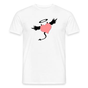 angel devil symbol - T-shirt homme - blanc - Devant - AI Model Male 178 dark (178cm)