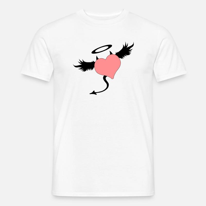 Halb Engel & Teufel - Männer T-Shirt - Weiß