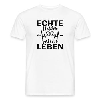 Les vrais héros sont des sauveurs de vie - T-shirt homme - blanc - Devant - AI Model Male 178 dark (178cm)