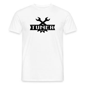 tuner car tuning motor aufkleber benzin gas auto - Männer T-Shirt - Weiß - Vorne - AI Model Male 178 dark (178cm)