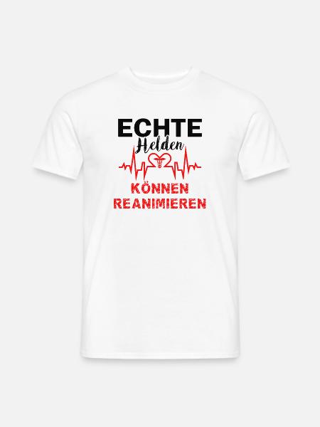 ECHTE Helden können reanimieren Ärzte Sanitäter - Männer T-Shirt - Weiß