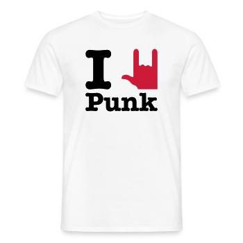 j'aime le punk - J'aime le punk - T-shirt homme - blanc - Devant - AI Model Male 178 dark (178cm)