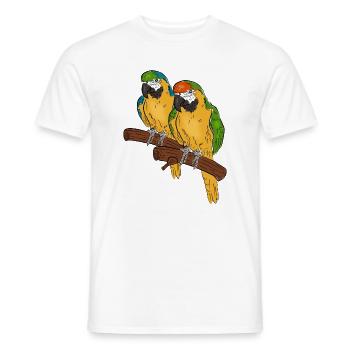 Papageien auf einem Ast - Männer T-Shirt - Weiß - Vorne - AI Model Male 178 dark (178cm)