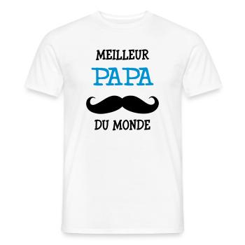 Meilleur Papa du Monde - T-shirt homme - blanc - Devant - AI Model Male 178 dark (178cm)
