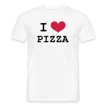 I Love Pizza - T-shirt homme - blanc - Devant - AI Model Male 178 dark (178cm)