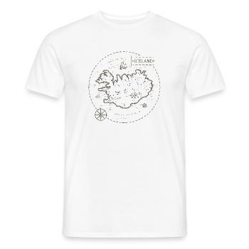 Vintage Karte Island - Männer T-Shirt - Weiß - Vorne - AI Model Male 178 dark (178cm)