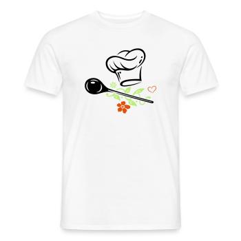 Cuillère en bois - T-shirt homme - blanc - Devant - AI Model Male 178 dark (178cm)